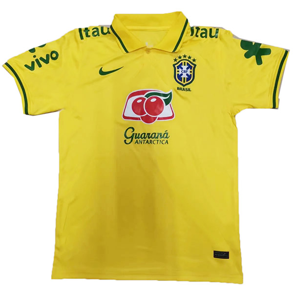 Brazil training jersey men's sportswear football tops sport soccer shirt yellow 2022-2023